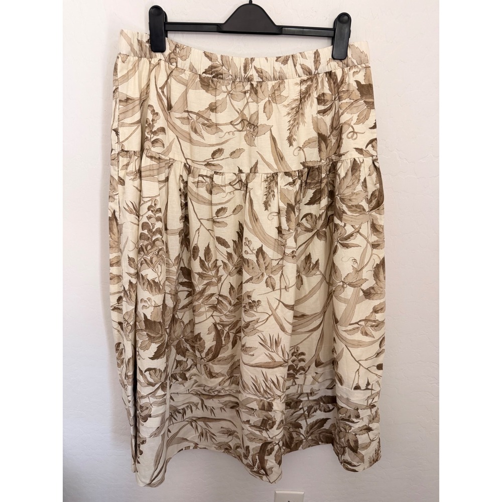 Tuckernuck x Studio McGee Floral Linen Blend Tiered Cottagecore Skirt Sz XXL